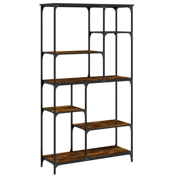 Bibliotecă, stejar fumuriu 99x35,5x176cm lemn prelucrat și oțel WALTI
