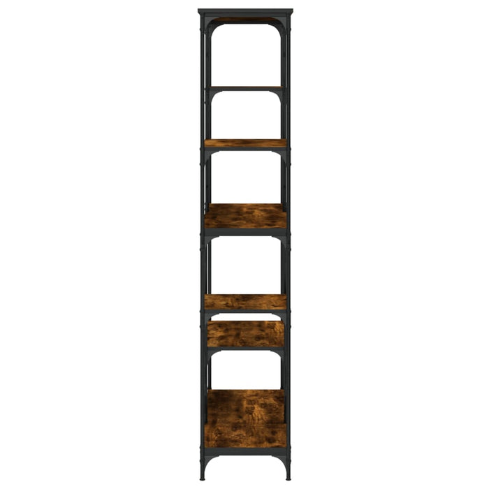 Bibliotecă, stejar fumuriu 99x35,5x176cm lemn prelucrat și oțel WALTI