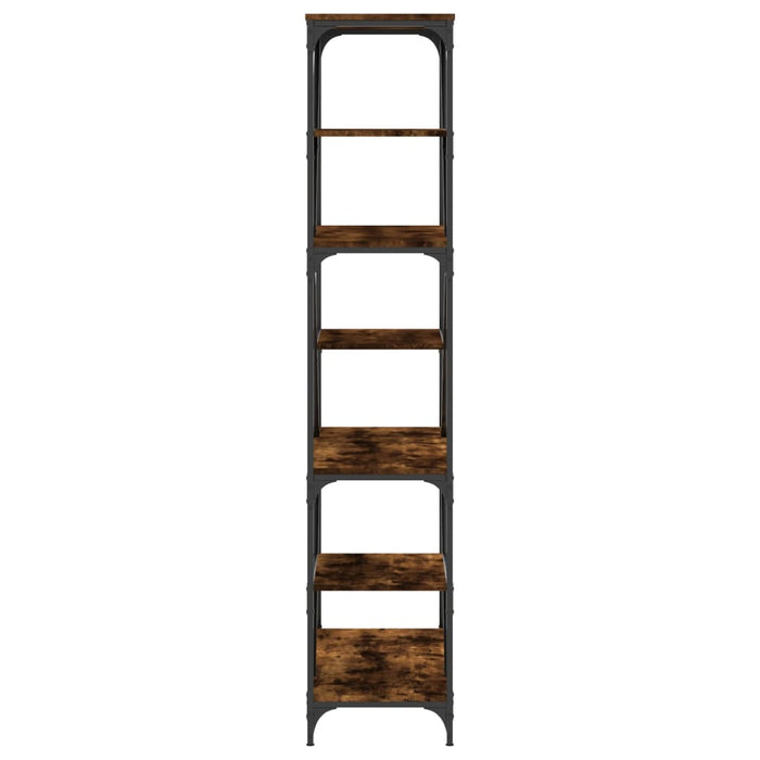 Bibliotecă, stejar fumuriu, 91x36x176 cm, lemn prelucrat/oțel - WALTI WALTI