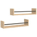 Rafturi de perete cu bare, 2 buc, stejar sonoma, 60x16x14 cm - WALTI WALTI