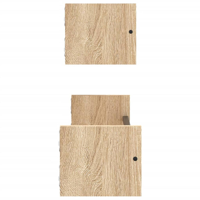 Rafturi de perete cu bare, 2 buc, stejar sonoma, 60x16x14 cm - WALTI WALTI