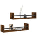 Rafturi de perete cu bare 2 buc, stejar afumat, 60x16x14 cm - WALTI WALTI