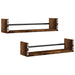 Rafturi de perete cu bare 2 buc, stejar afumat, 60x16x14 cm - WALTI WALTI