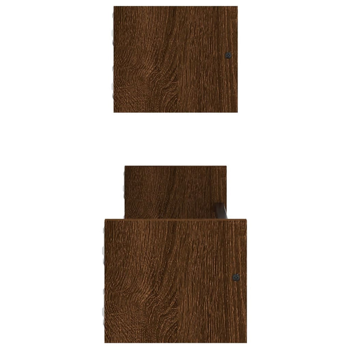 Rafturi de perete cu bare 2 buc, maro, 60x16x14 cm, stejar WALTI