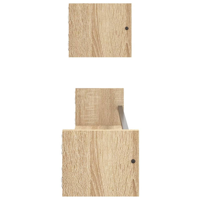 Rafturi de perete cu bare, 2 buc, stejar sonoma, 80x16x14 cm - WALTI WALTI
