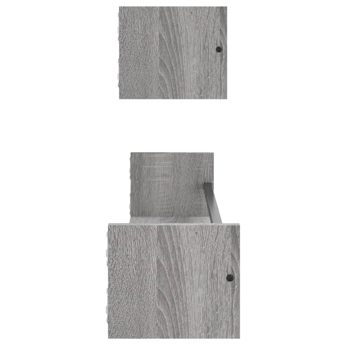 Rafturi de perete cu bare, 2 buc, gri sonoma, 80x16x14 cm - WALTI WALTI