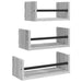 Set rafturi perete cu bare, 3 buc, gri sonoma, lemn prelucrat - WALTI WALTI