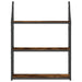 Raft cu 3 niveluri, stejar afumat, 60x21x78,5 cm lemn prelucrat - WALTI WALTI