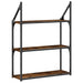 Raft cu 3 niveluri, stejar afumat, 60x21x78,5 cm lemn prelucrat - WALTI WALTI