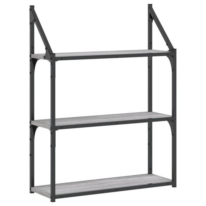 Raft cu 3 niveluri, gri sonoma, 60x21x78,5 cm, lemn prelucrat - WALTI WALTI