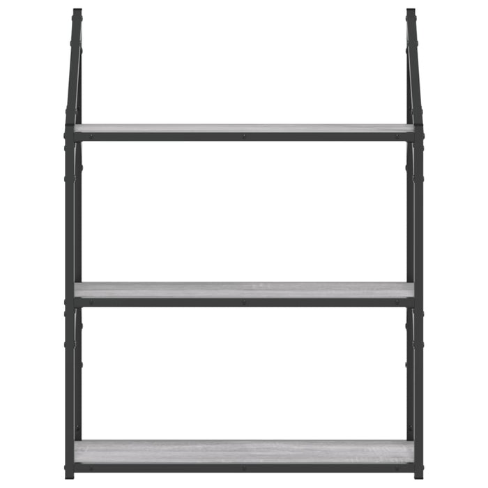Raft cu 3 niveluri, gri sonoma, 60x21x78,5 cm, lemn prelucrat - WALTI WALTI