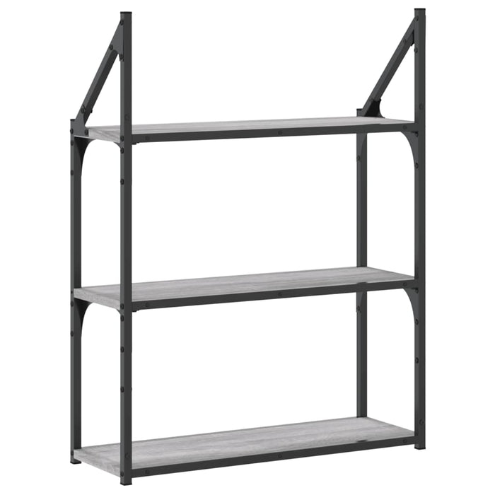 Raft cu 3 niveluri, gri sonoma, 60x21x78,5 cm, lemn prelucrat - WALTI WALTI