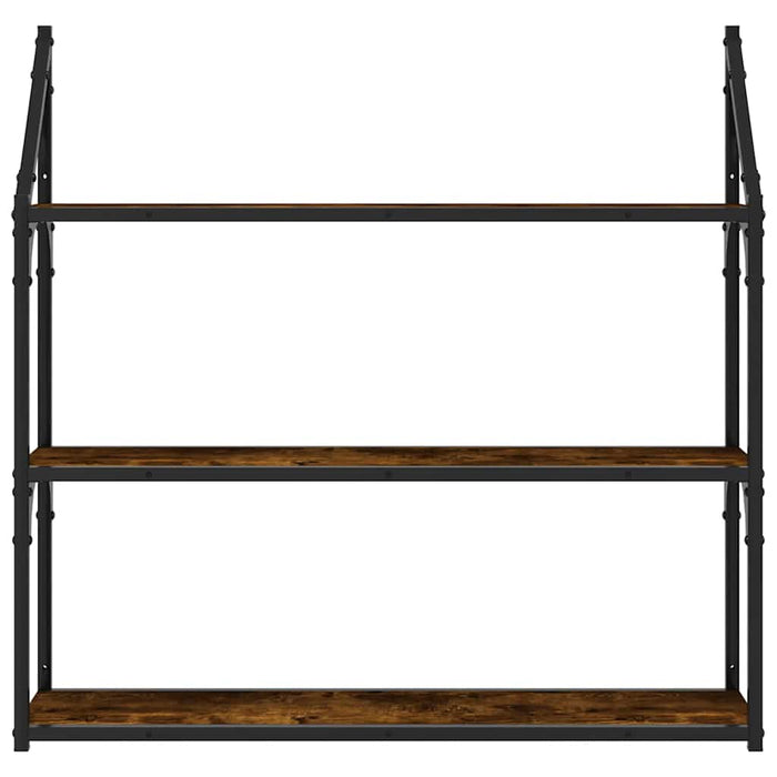 Raft cu 3 niveluri, stejar afumat, 80x21x78,5 cm lemn prelucrat WALTI