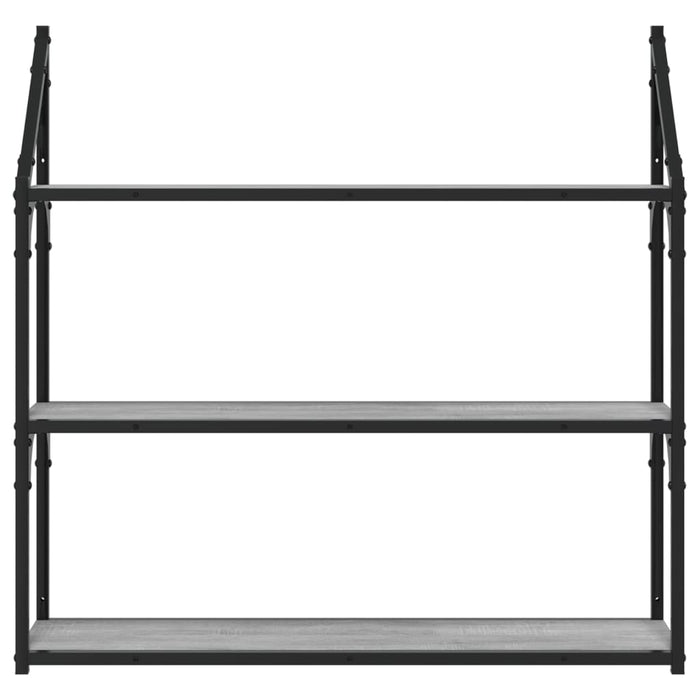 Raft cu 3 niveluri, gri sonoma, 80x21x78,5 cm, lemn prelucrat - WALTI WALTI