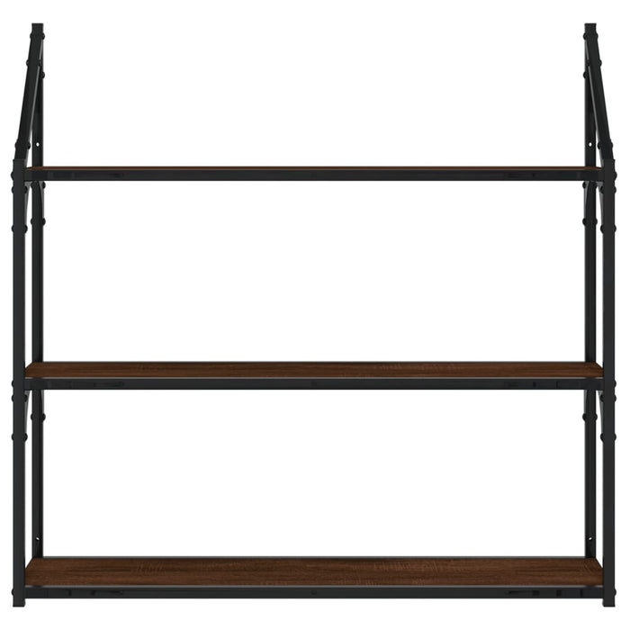 Raft cu 3 niveluri, stejar maro, 80x21x78,5 cm, lemn prelucrat WALTI