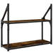 Raft cu 2 niveluri, stejar afumat, 60x21x51 cm, lemn prelucrat - WALTI WALTI