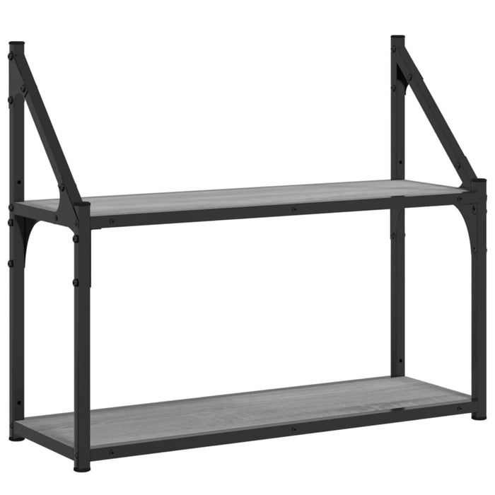 Raft cu 2 niveluri, gri sonoma, 60x21x51 cm, lemn prelucrat - WALTI WALTI