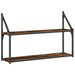 Raft cu 2 niveluri, stejar afumat, 80x21x51 cm, lemn prelucrat - WALTI WALTI