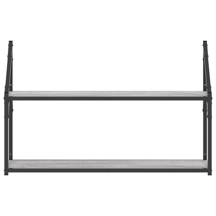 Raft cu 2 niveluri, gri sonoma, 80x21x51 cm, lemn prelucrat - WALTI WALTI