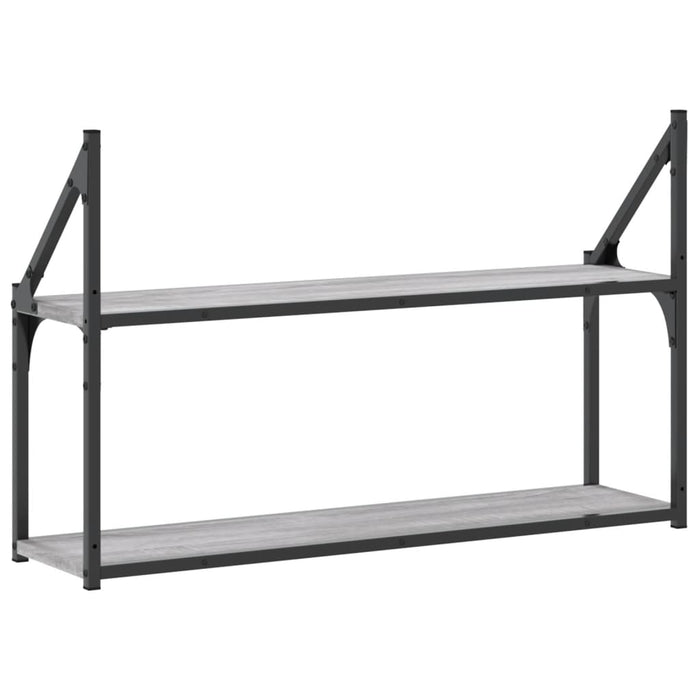 Raft cu 2 niveluri, gri sonoma, 80x21x51 cm, lemn prelucrat - WALTI WALTI