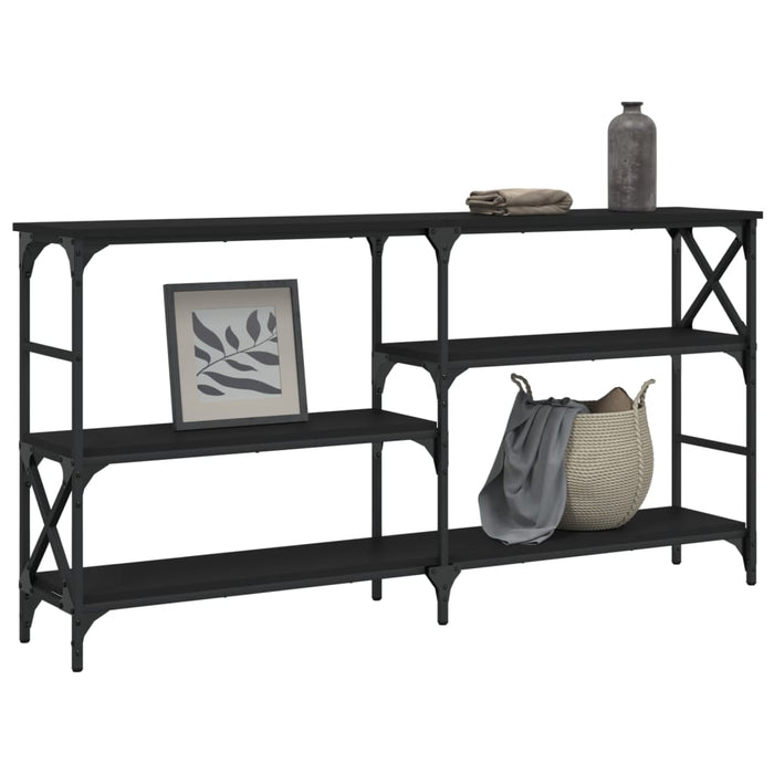 Măsuță consolă, negru, 150x29x76,5 cm, lemn compozit WALTI