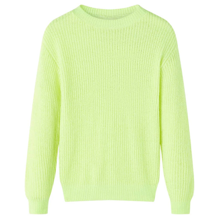 Pulover tricotat pentru copii, galben neon, 128 - WALTI WALTI