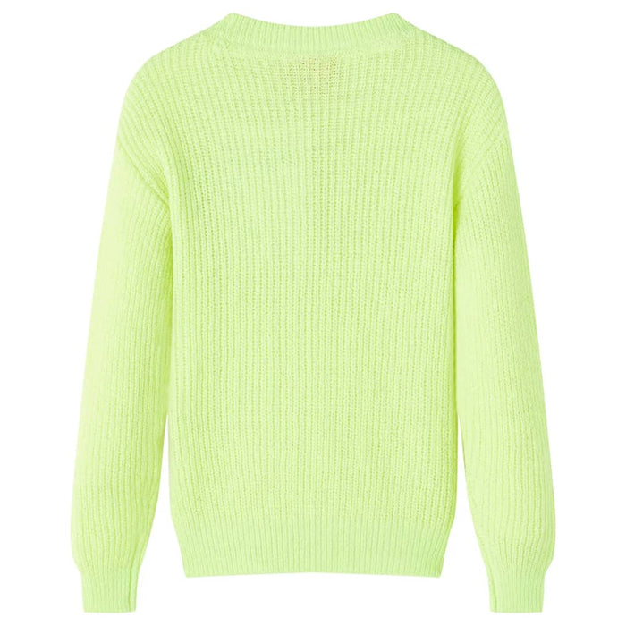 Pulover tricotat pentru copii, galben neon, 128 - WALTI WALTI