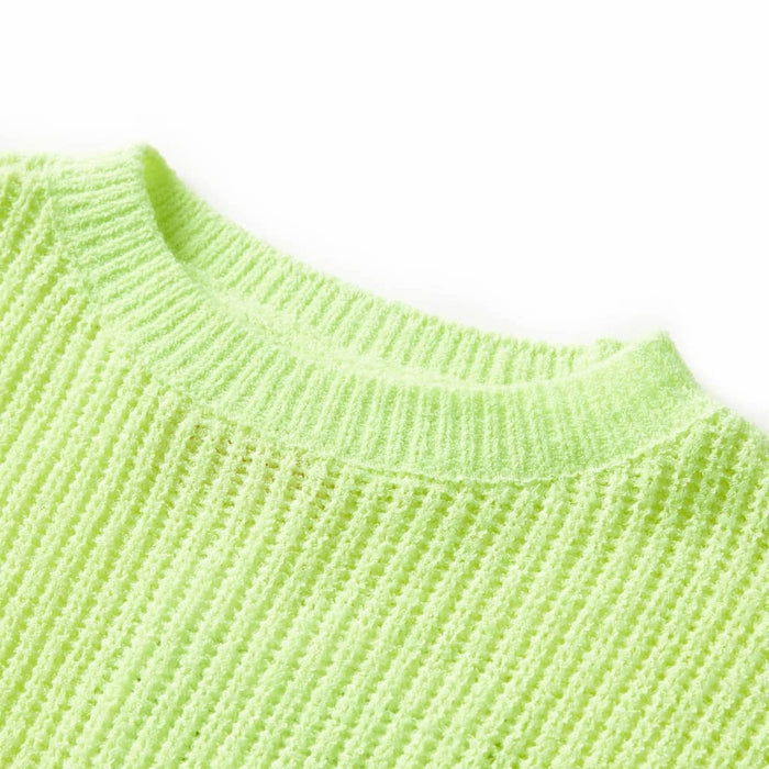 Pulover tricotat pentru copii, galben neon, 128 - WALTI WALTI