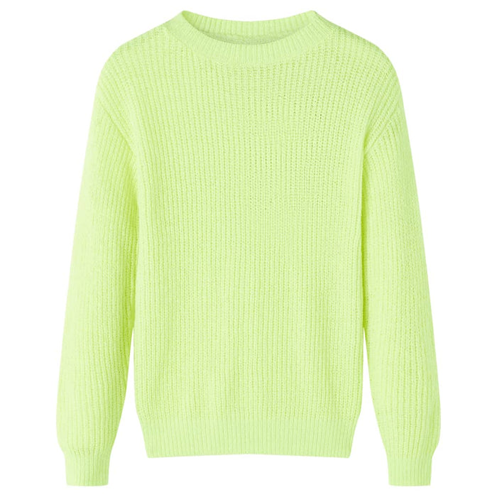 Pulover tricotat pentru copii, galben neon, 140 WALTI