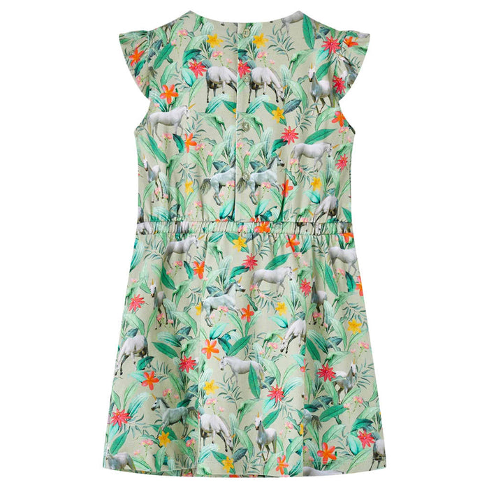 Rochie copii cu mâneci largi kaki deschis 104 - WALTI WALTI