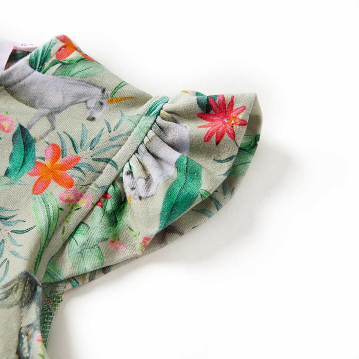 Rochie copii cu mâneci largi kaki deschis 104 - WALTI WALTI