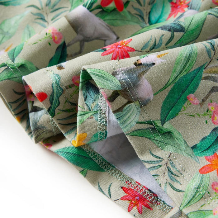 Rochie copii cu mâneci largi kaki deschis 128 - WALTI WALTI