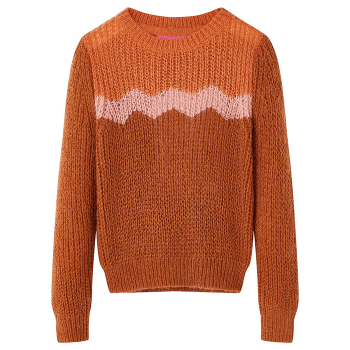 Pulover pentru copii tricotat, coniac, 116 WALTI