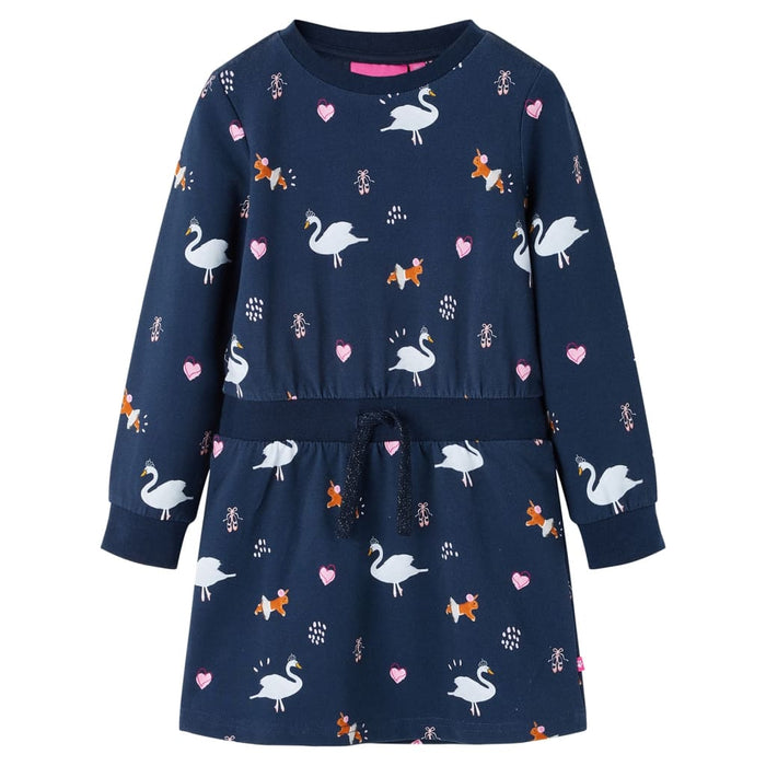 Rochie cu mâneci lungi pentru copii, bleumarin, 140 - WALTI WALTI