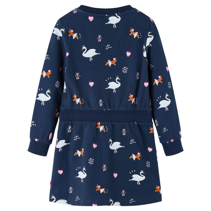 Rochie cu mâneci lungi pentru copii, bleumarin, 140 - WALTI WALTI