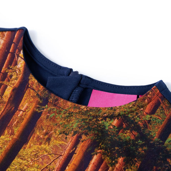 Rochie pentru copii cu mâneci lungi, bleumarin, 128 - WALTI WALTI