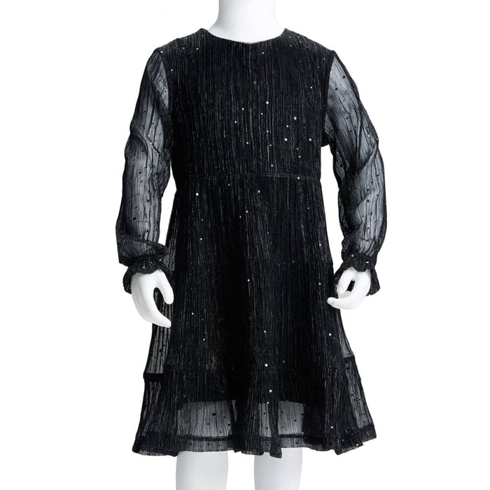 Rochie pentru copii cu mâneci lungi, negru, 116 - WALTI WALTI