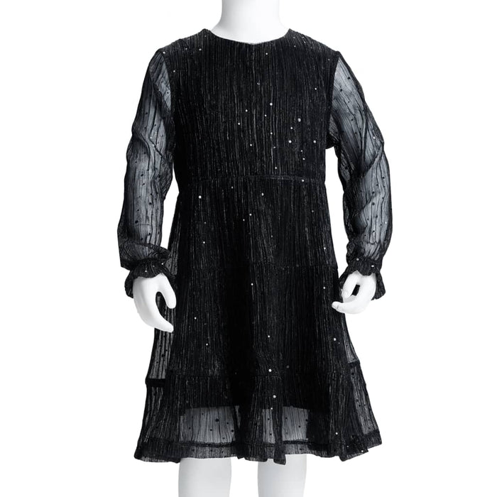 Rochie pentru copii cu mâneci lungi, negru, 128 - WALTI WALTI