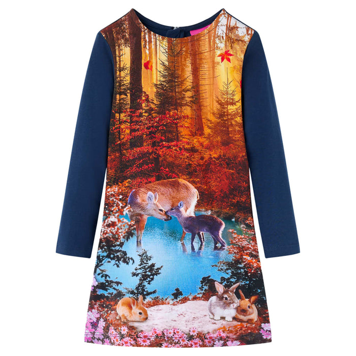 Rochie pentru copii cu mâneci lungi, bleumarin, 116 WALTI