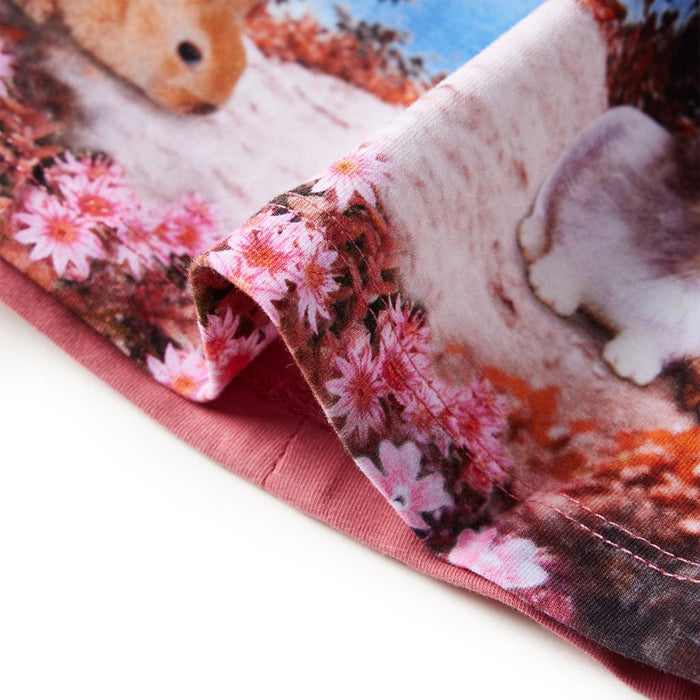 Rochie copii cu mâneci lungi, roz antichizat, 116 - WALTI WALTI