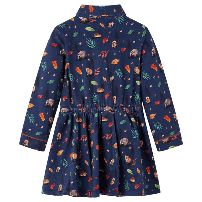 Rochie cu mâneci lungi pentru copii, bleumarin, 140 - WALTI WALTI