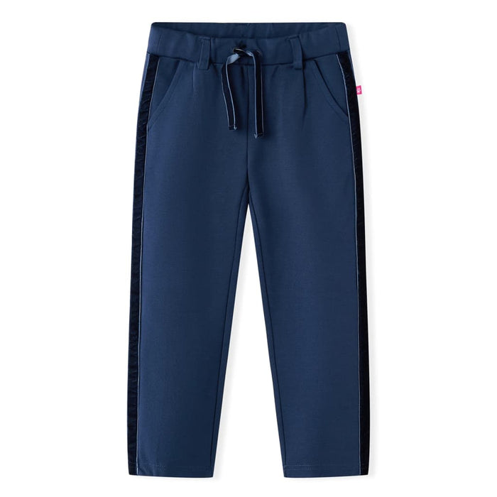 Pantaloni pentru copii cu ornamente negre, bleumarin, 104 WALTI