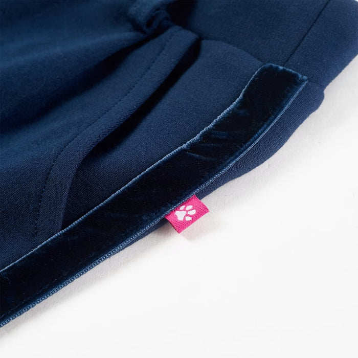 Pantaloni pentru copii cu ornamente negre, bleumarin, 104 WALTI