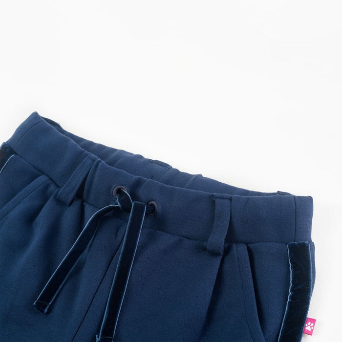 Pantaloni pentru copii cu ornamente negre, bleumarin, 116 - WALTI WALTI