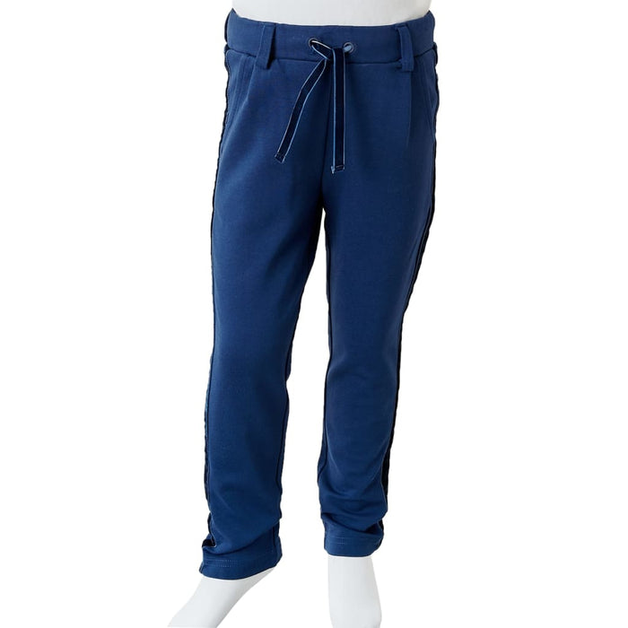 Pantaloni pentru copii cu ornamente negre, bleumarin, 116 - WALTI WALTI