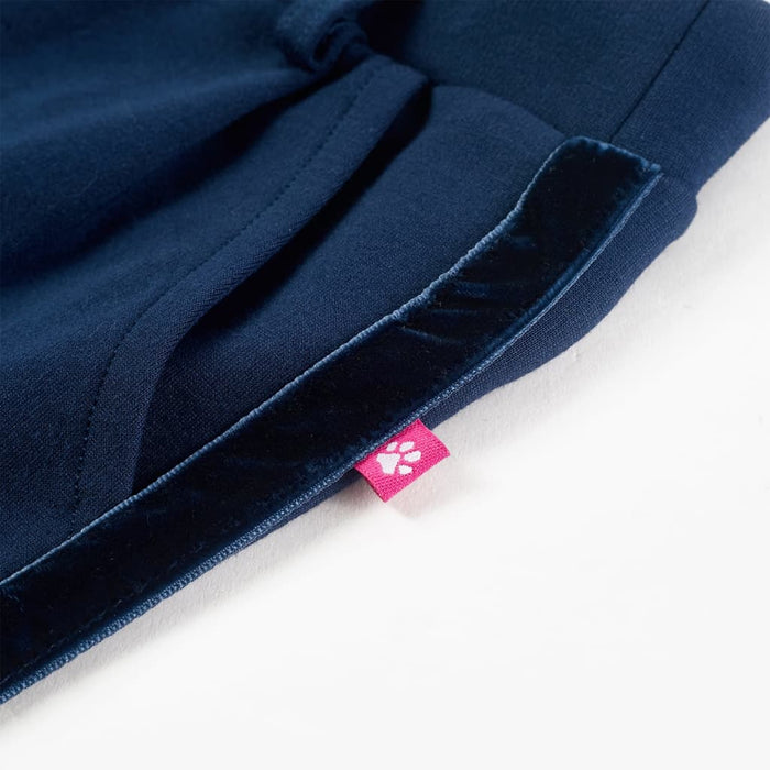 Pantaloni pentru copii cu ornamente negre, bleumarin, 140 WALTI