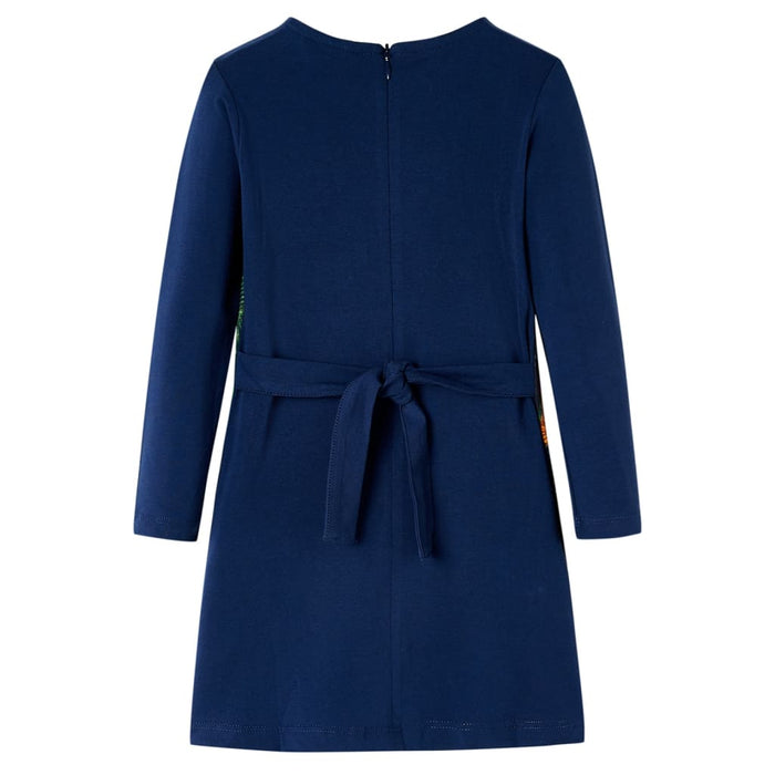 Rochie pentru copii cu mâneci lungi, bleumarin, 128 - WALTI WALTI