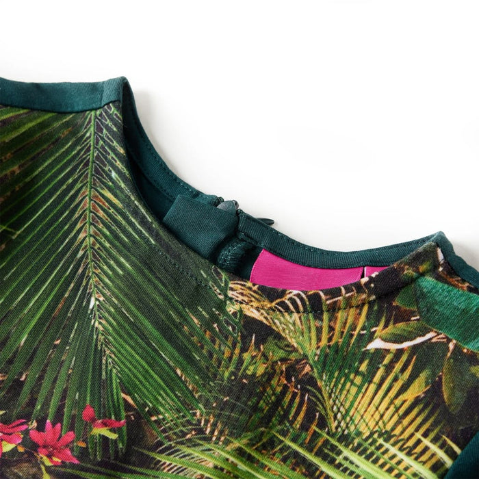 Rochie pentru copii cu mâneci lungi, verde închis, 128 - WALTI WALTI