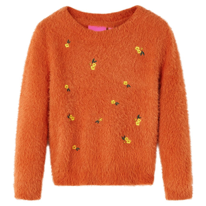Pulover tricotat pentru copii, portocaliu ars, 92 WALTI