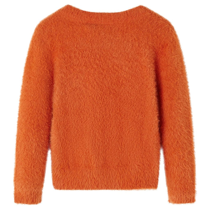 Pulover tricotat pentru copii, portocaliu ars, 128 WALTI